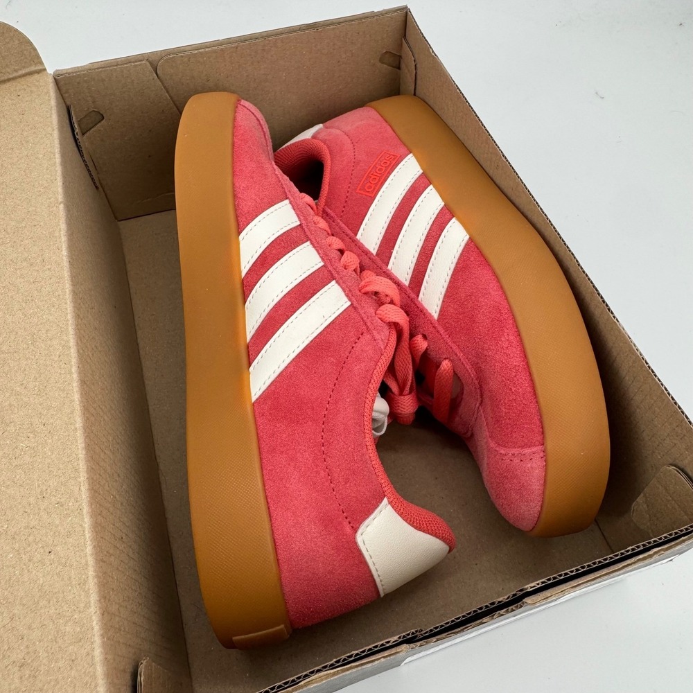 Adidas VL Court 3.0 Pink Suede Gum Sole Low Top Sneakers JP5327 Womens 6.5 - Picture 5 of 9